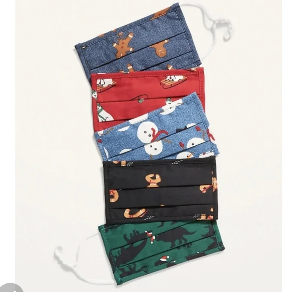 Old Navy Kids‎ Youth Size Christmas Face Masks Dinosaur Plaid Cotton NEW